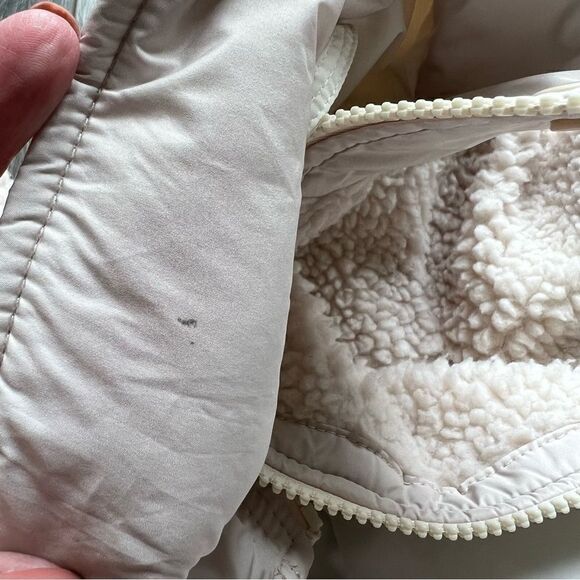 Hollister Cream Sherpa Bomber Jacket Full Zip with Snaps Size XS Off White - Picture 9 of 11
